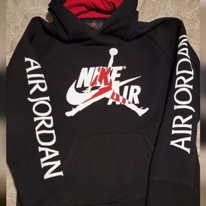 Nike Air Jordan Pullover Hoodie Boy's Size Large - Black/Red/White